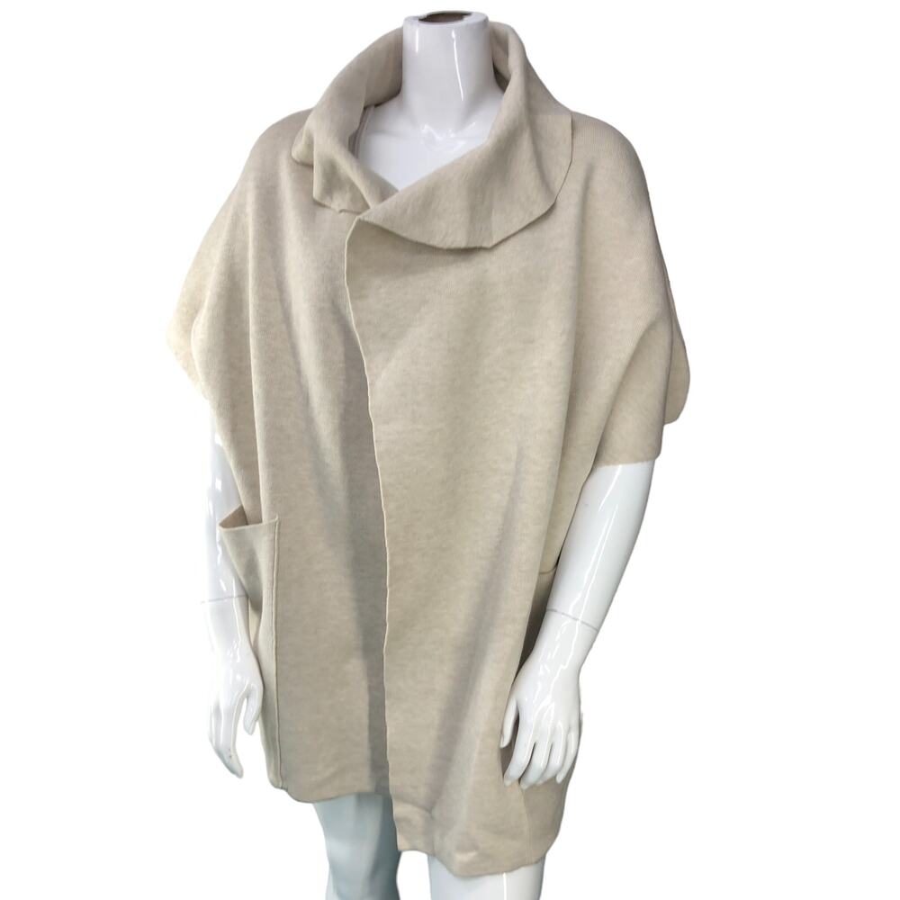 Akemi and Kin Womens Size One Size Sweater Knit Asymmetrical Cowl Collar Tan